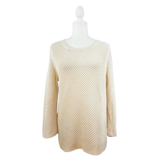 Ann Taylor Petite cream ivory open knit sweater - Picture 1 of 9